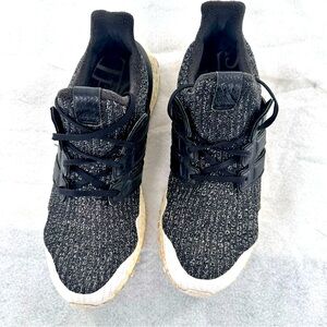 Adidas Ultra Boost Mens Black White Lace Up Mesh Sneaker Athletic Shoes Size 12